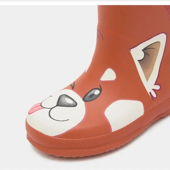 Hunter Kids First Classic Panda Wellington Boots Red Panda Face - Picture 6 of 15